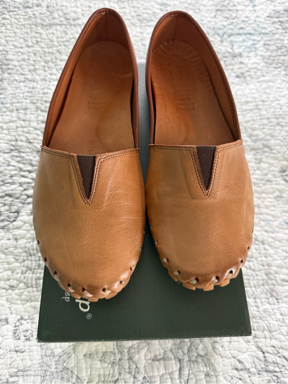 Spring Step Tan Leather Slip-On Moccasins